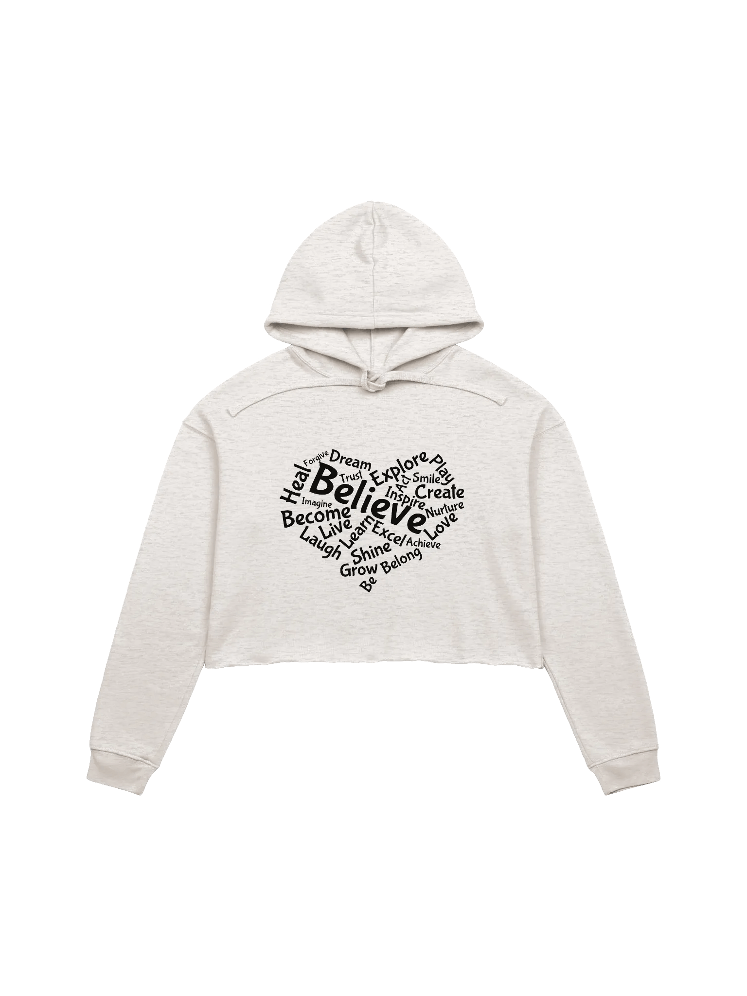 Motivational Heart Cloud Crop Hoodie product image (3)