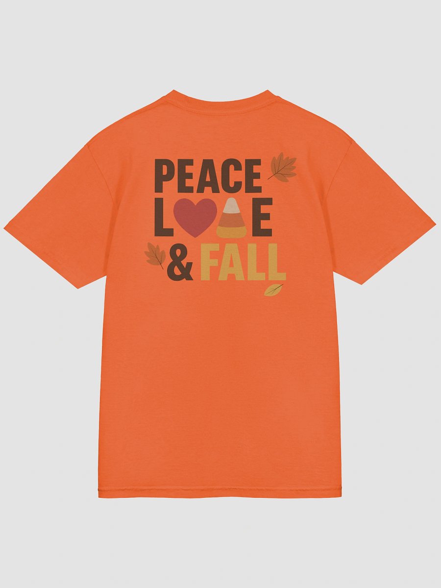 Peace Love & Fall Candy Corn Shirt - Cozy Autumn Graphic Tee, Orange Fall Shirt for Women, Thanksgiving & Pumpkin Patch Outfit product image (6)