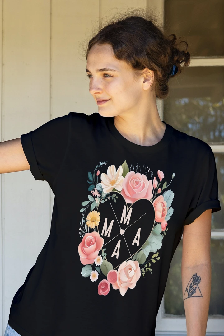 Mothers Day Floral Wreath Mama T-Shirt product image (1)