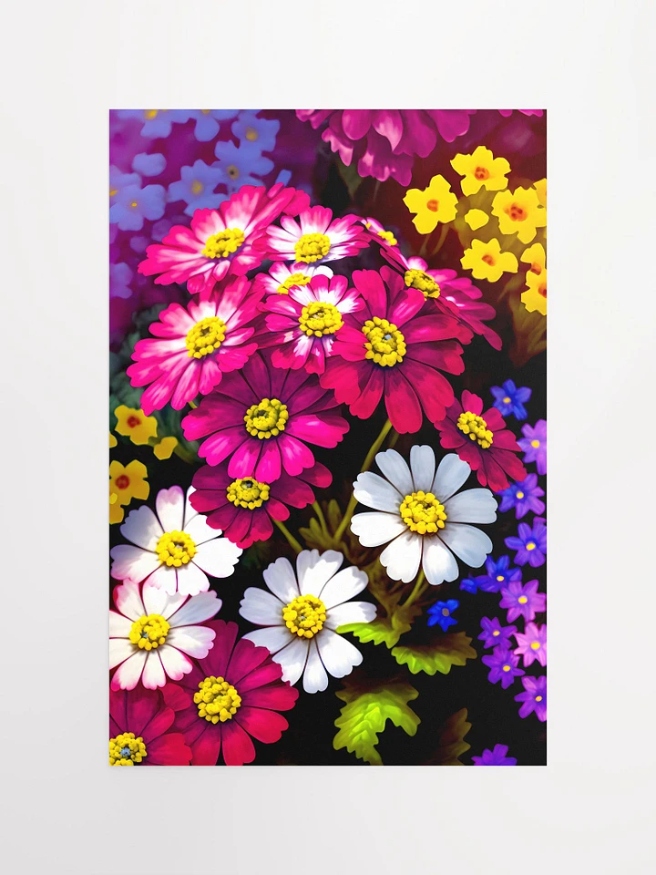 Vibrant Cineraria Floral Array - Lush Blossoms Wall Art Print Matte Poster product image (2)