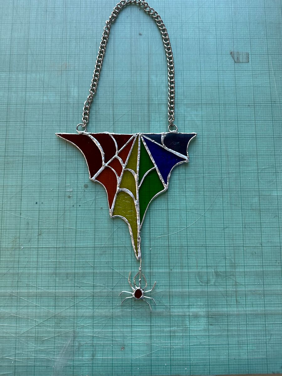 Rainbow Spider Web Stained Glass product image (3)