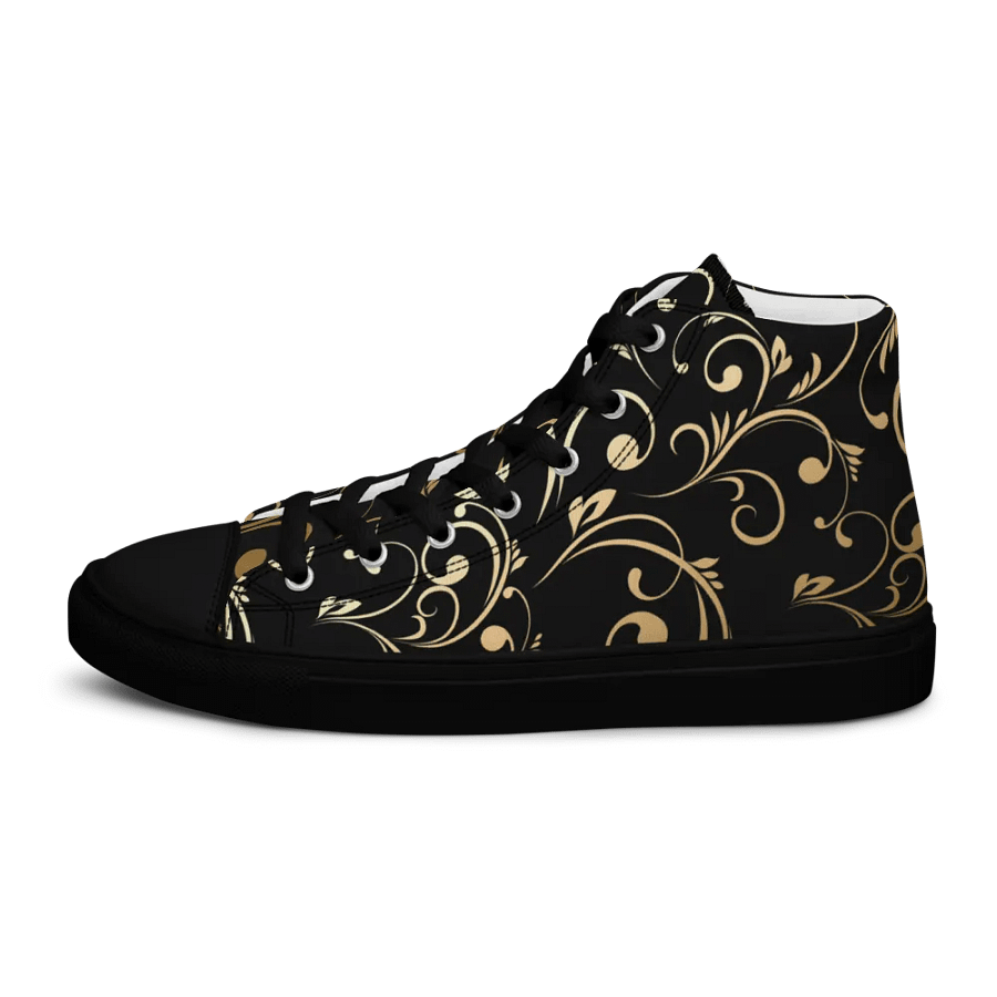 Golden Swirls Womens High Top Canvas Shoes product image (9)