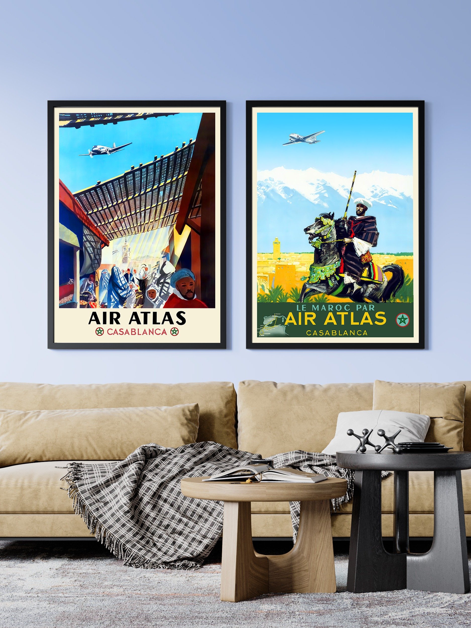 Morocco, Air Atlas, 1950s — retro travel poster, vintage travel print product image (2)