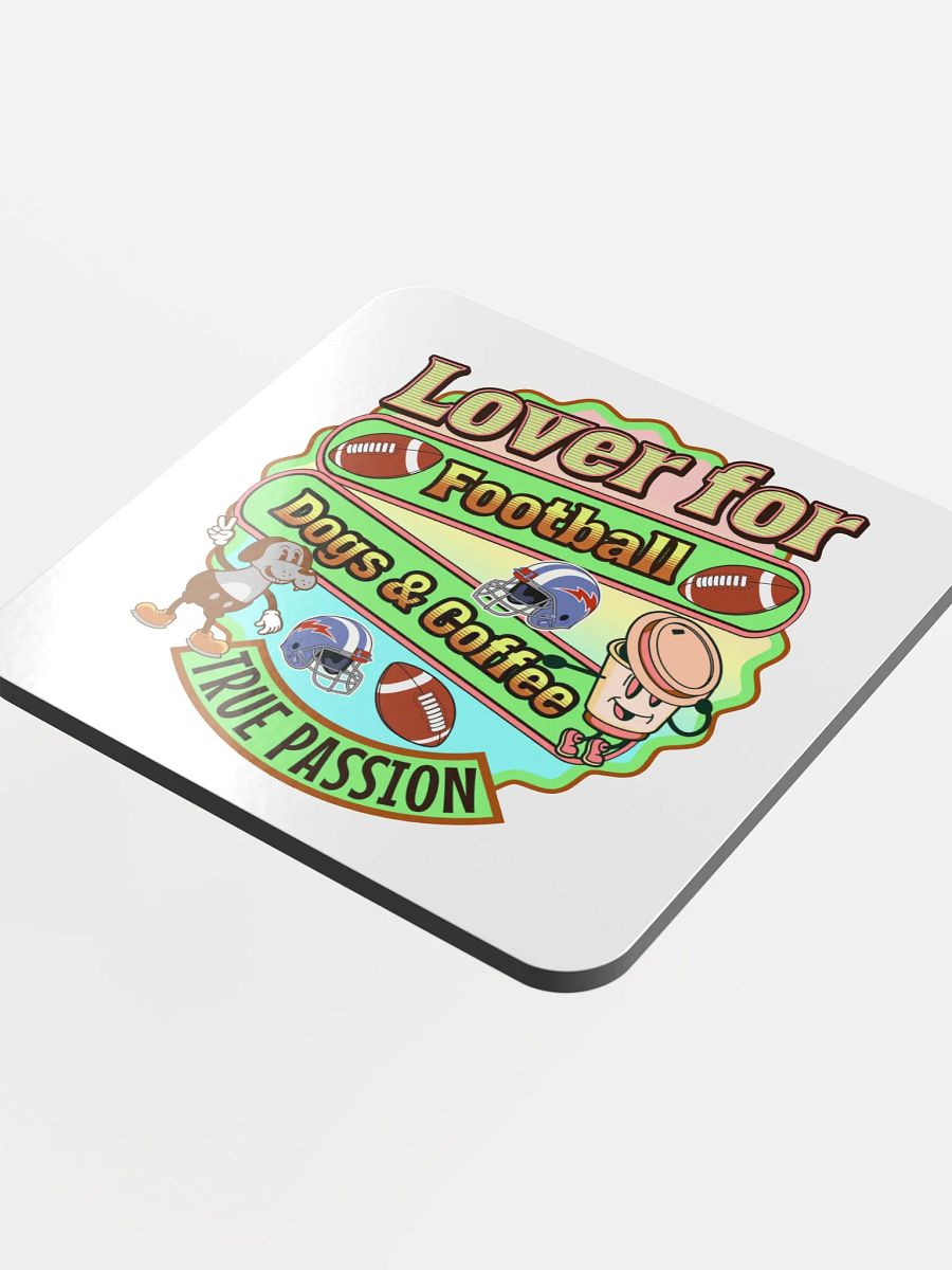 Lover For Dogs Coffee Football Passion Trio Cork Coasters product image (1)
