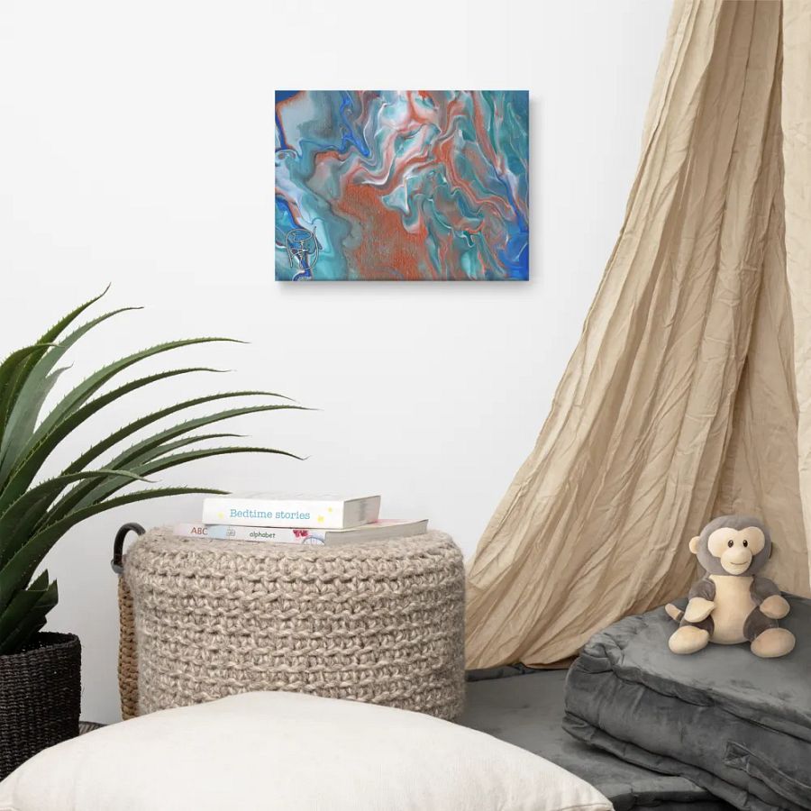 Metallic Orange Fluid Acrylic Canvas product image (8)