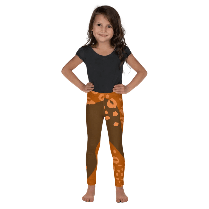Orange Flowing Jungle Kids Leggings product image (2)