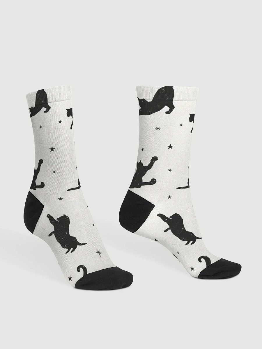 Starry Cats - White - Crew Socks product image (3)