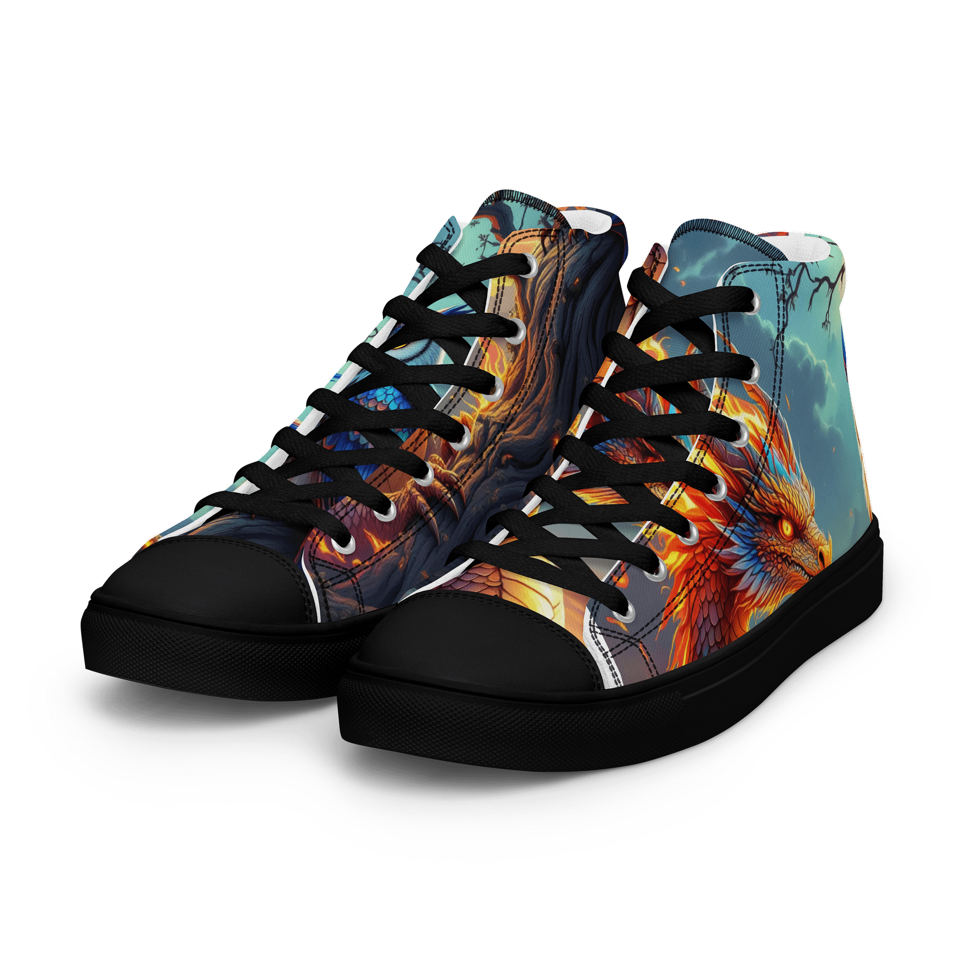 Mythical Dragon and Owl Women's High Tops product image (6)