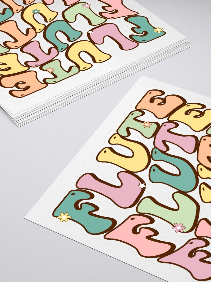 Groovy Wavy Flute Sticker Pastel Font product image (4)