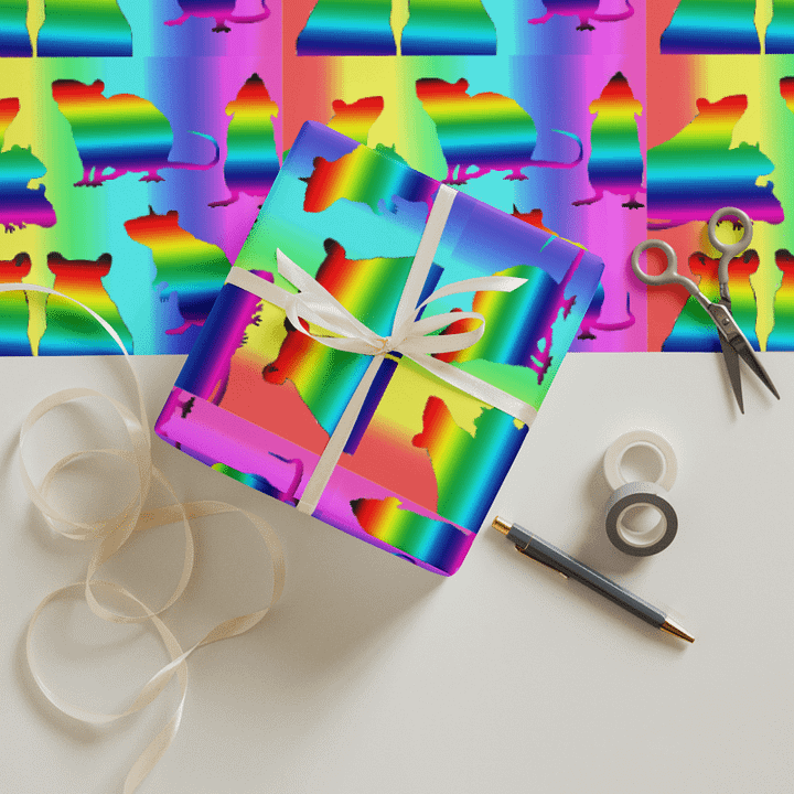 rainbow rats wrapping paper x 3 product image (2)