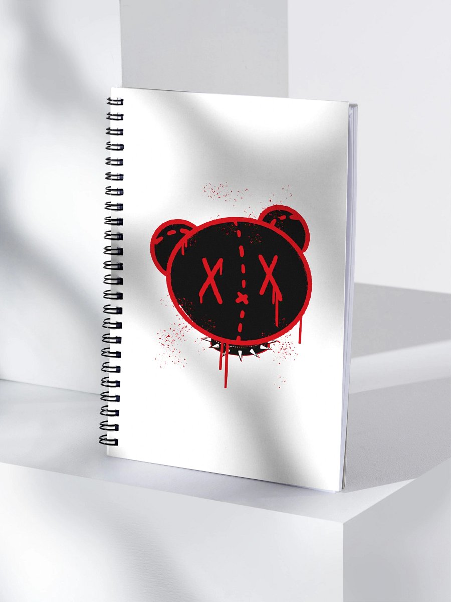 Graffiti Sad Red & Black Bear Notebook product image (4)