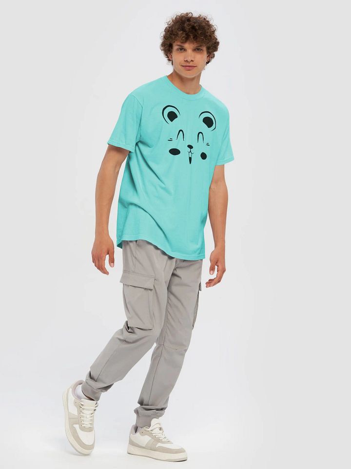 Teddy Bear Face Design Garment-Dyed Heavyweight T-Shirt product image (1)