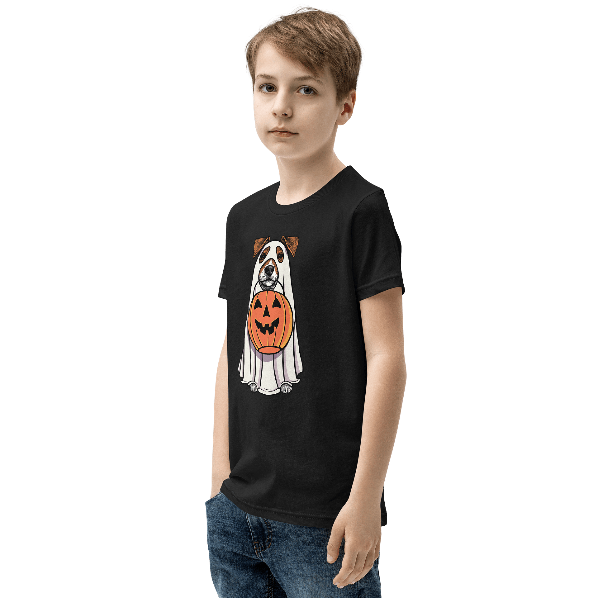 Halloween Jack Russell Terrier(Brown & White) Youth T-Shirt product image (4)