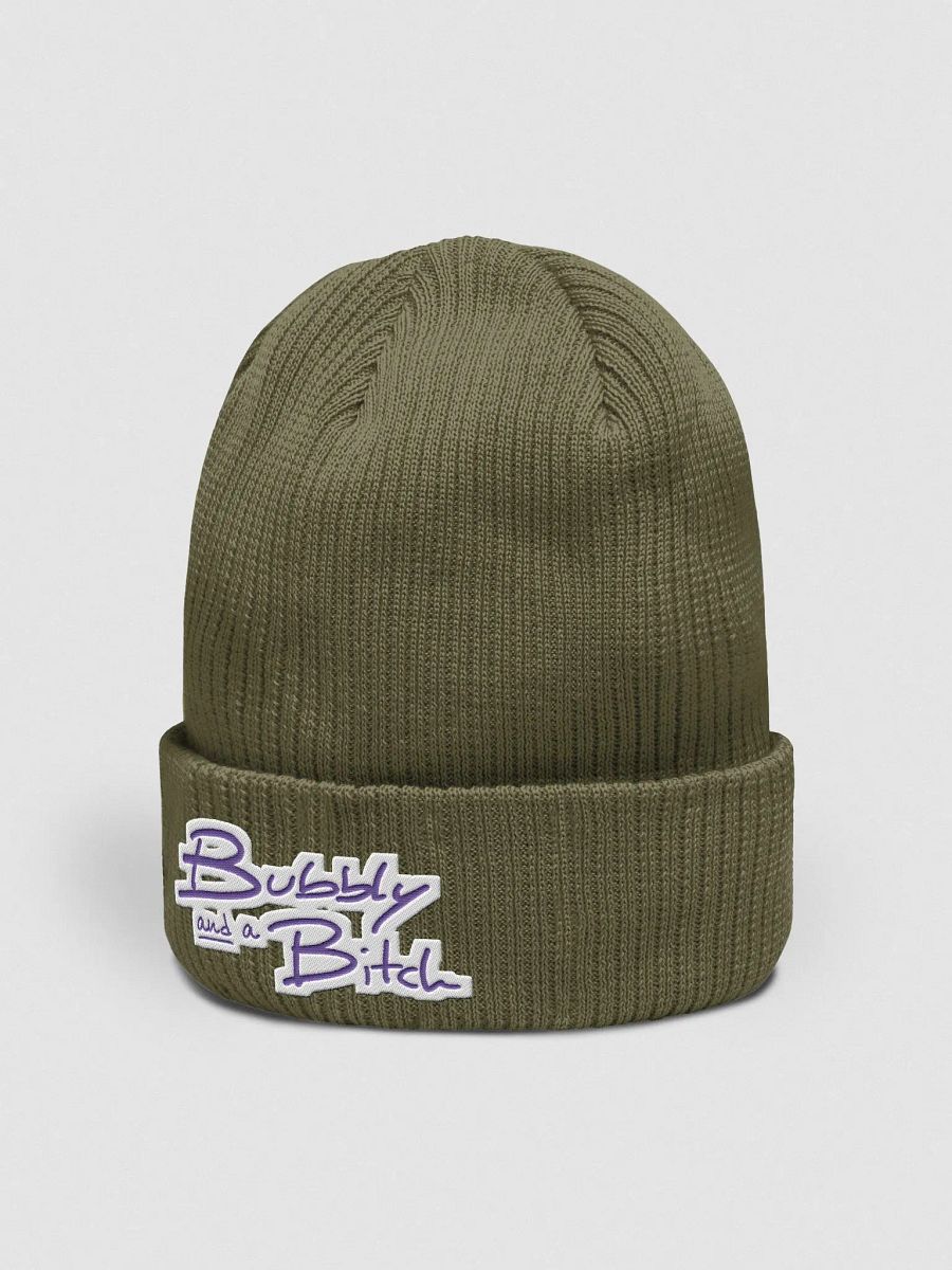 Bubbly and a B*tch (purple bubble design) embroidered organic beanie product image (12)