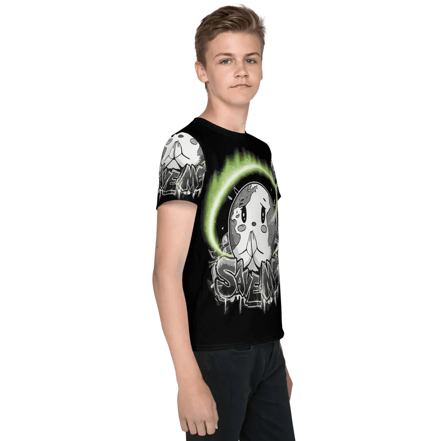 Save Me Youth Crew Neck T-Shirt | Eco-Friendly Style for Young Activists product image (6)