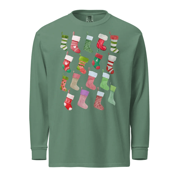 Christmas Stocking Collage Adult Long-Sleeve T-Shirt product image (2)