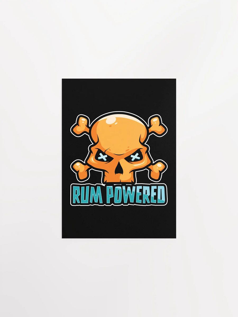 Rum Powered Pirate Poster | Funny Skull & Crossbones Wall Art product image (3)
