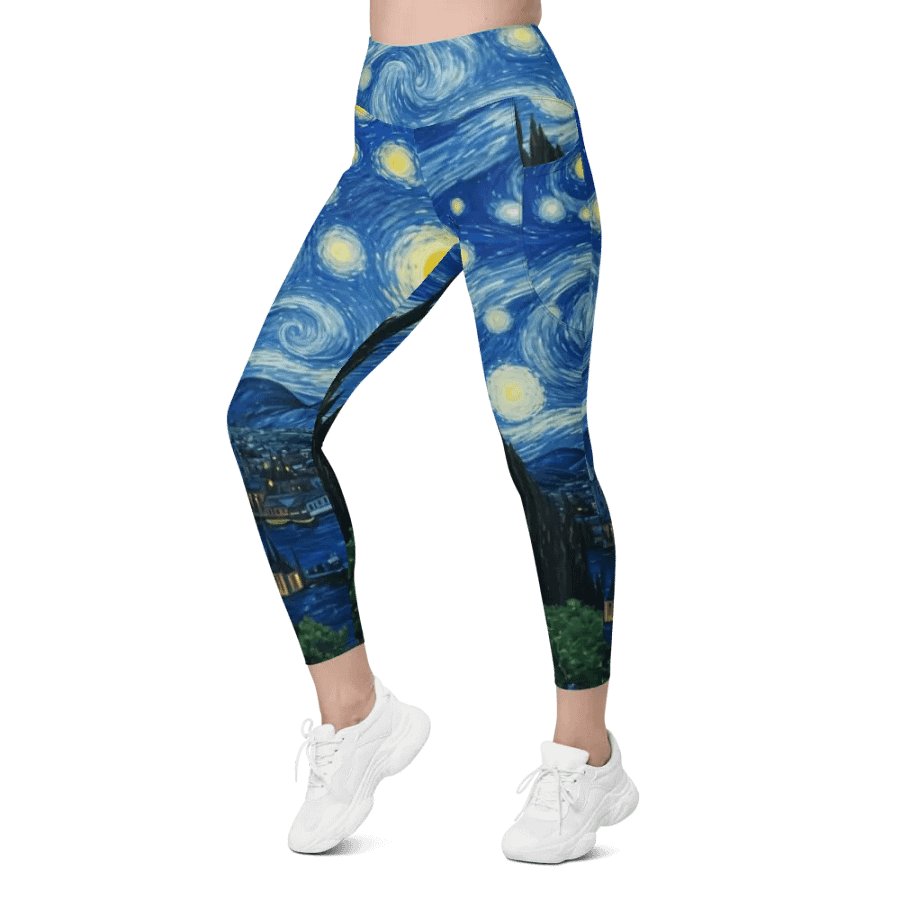 Leggings with Pockets – Starry Night Print for Dreamy & Artistic Style product image (4)