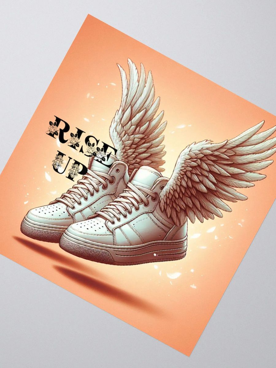White Sneakers with Wings | Rise Up | Christian Art Sticker product image (2)