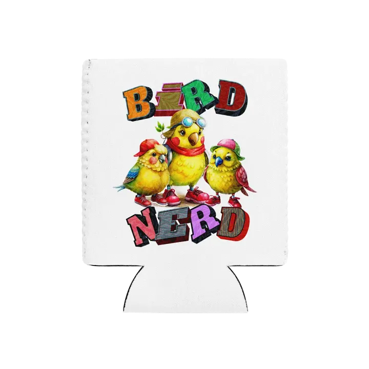 Bird Nerd Yellow Budgie Whimsical Can Cooler product image (1)