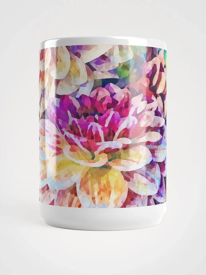 Abstract Graphic | White Coffee Mug | Painted Dahlias Floral product image (2)