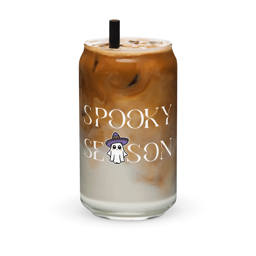 Spooky Season Sombrero Ghost 16oz Can-Shaped Drinking Glass product image (5)