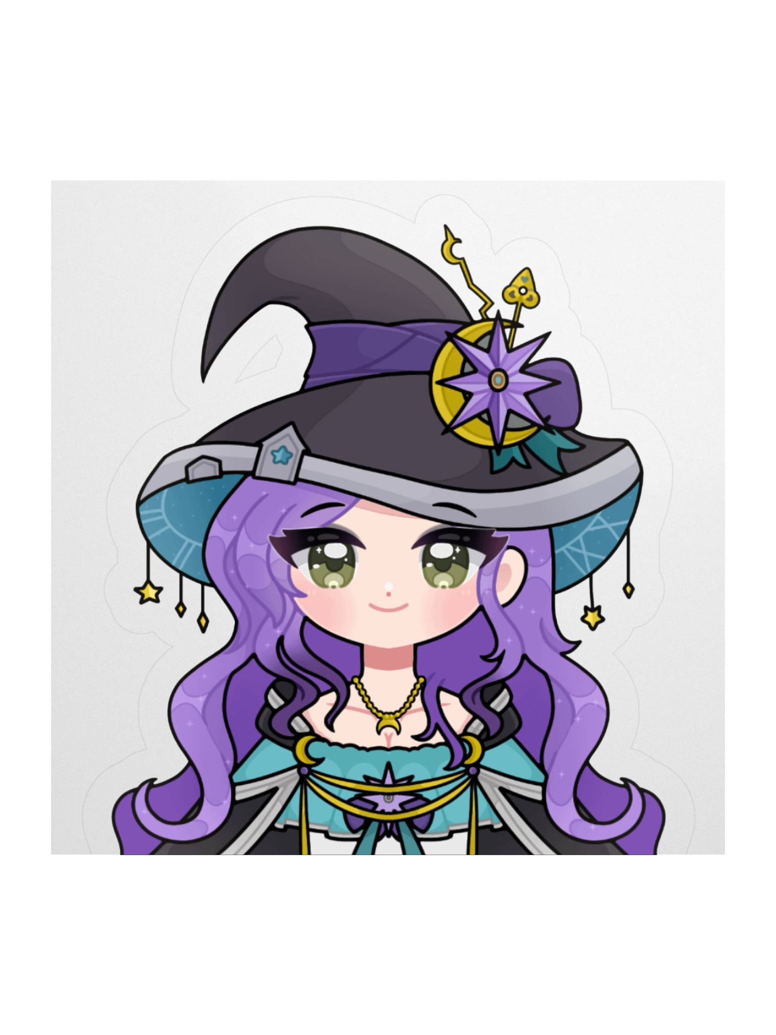 "Small Smiles" Chibi Moon Witch Starfire Big Sticker (Hair Down) product image (1)