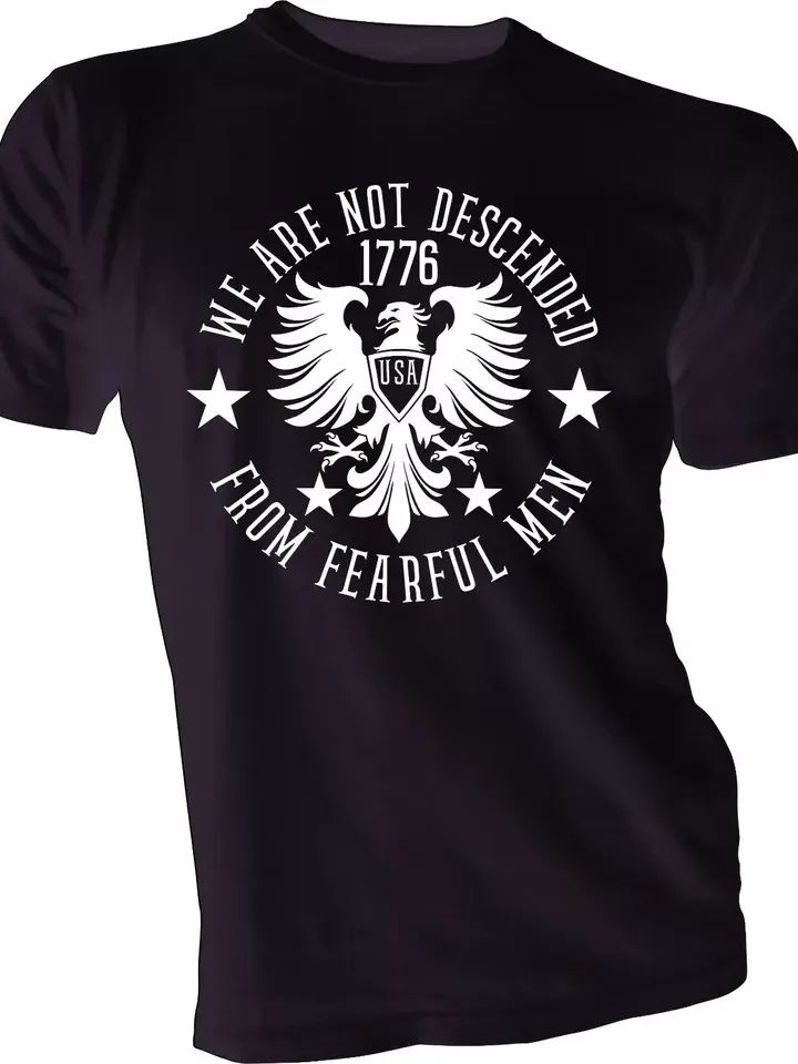 Men's Tee T-Shirt We Are Not Descended 1776 - WE THE PEOPLE PATRIOTIC AMERICAN product image (2)