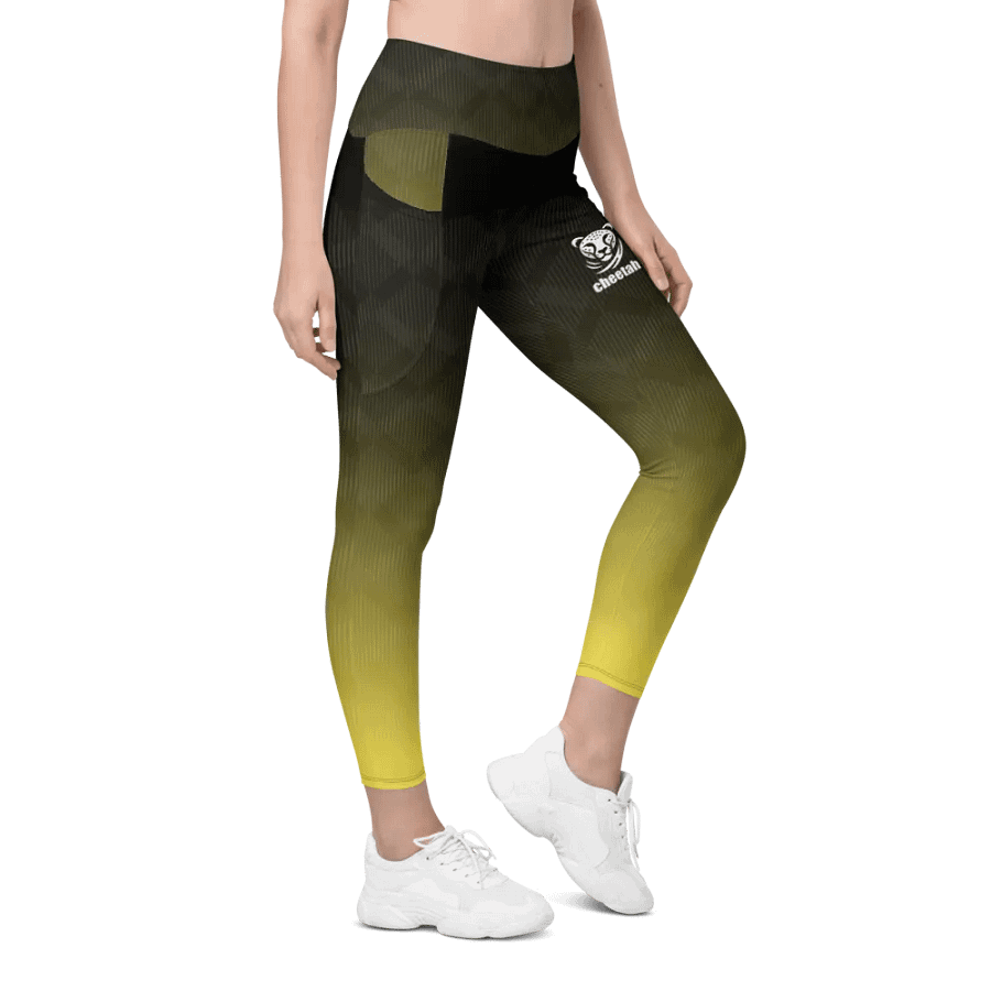 legging with pockets yellow wave product image (3)