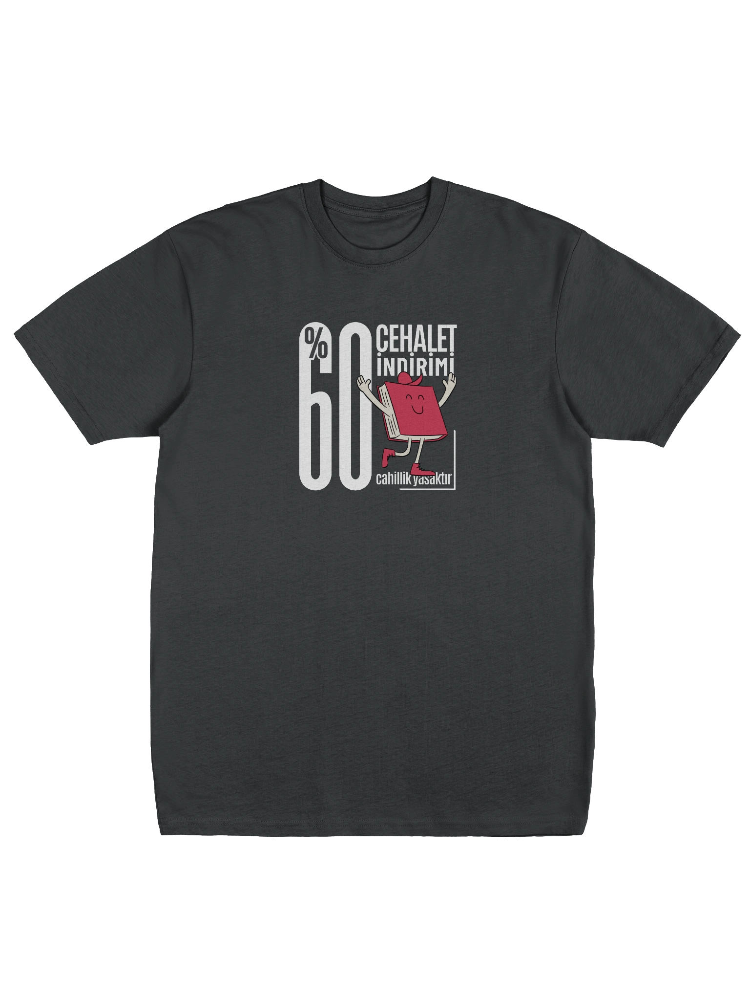 Cotton Heritage %100 Pamuk Ağır Unisex Tişört | %60 Cehalet İndirimi Türkçe Tasarımlı "Kitap Oku" Tişörtü product image (1)