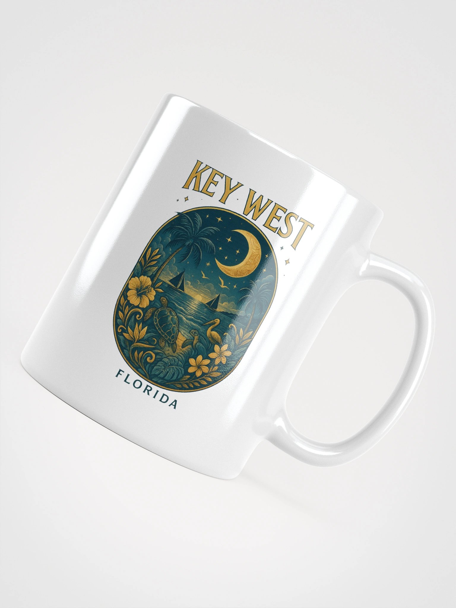 Key West Ceramic Mug with Moonlight Scene product image (1)