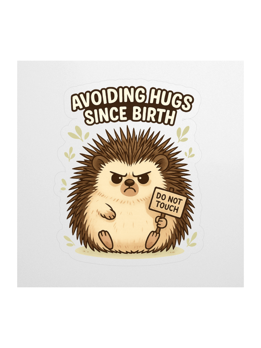 Angry Hedgehog Kiss Cut Stickers product image (1)