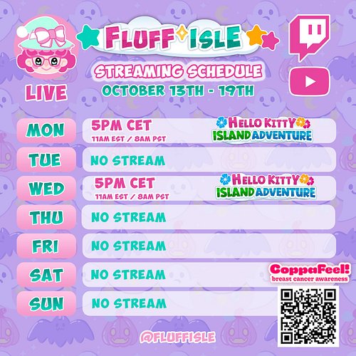 Next weeks schedule