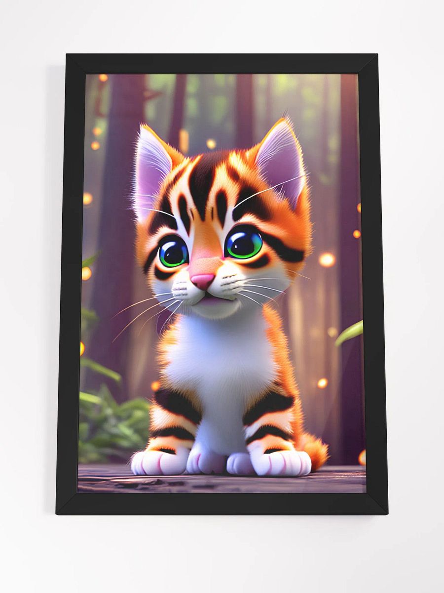 Adorable Orange, Black & White Kitten with Big Blue & Green Eyes in Firefly Forest product image (20)