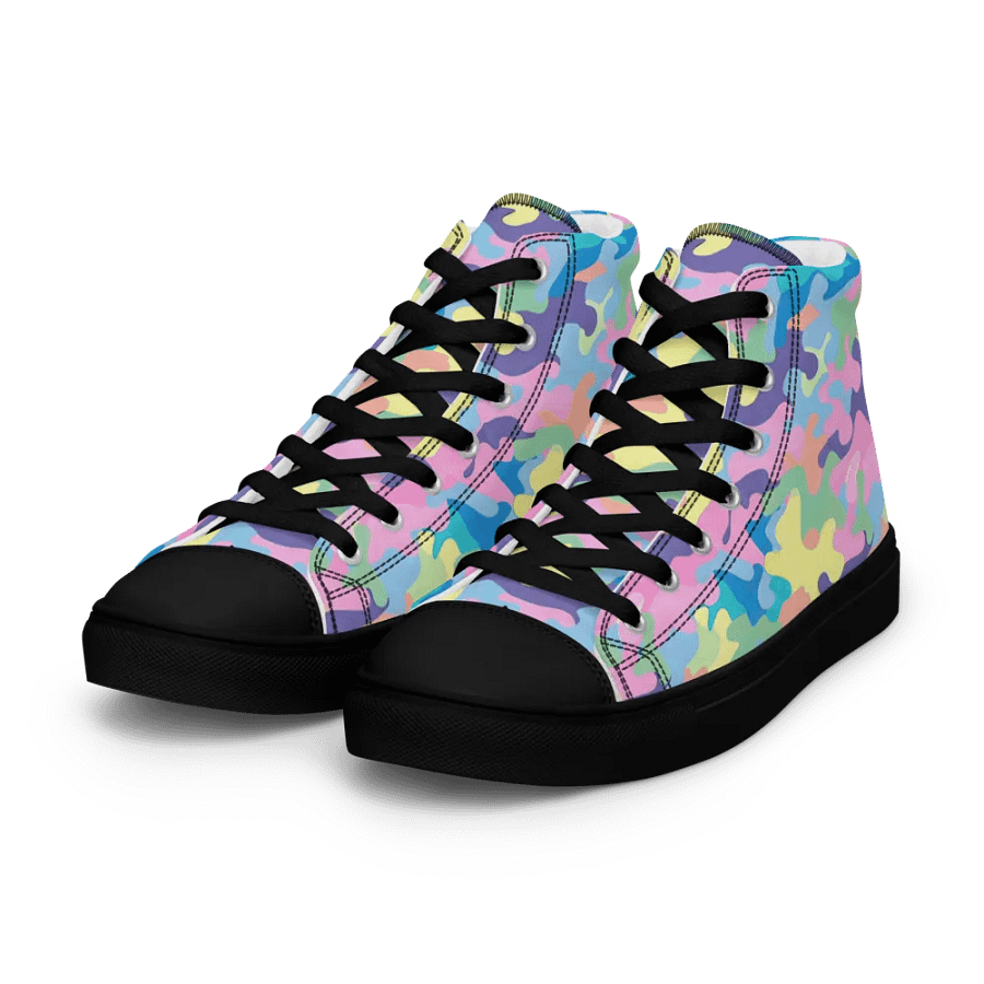 Pastel Camouflage High Top Canvas Shoes product image (2)