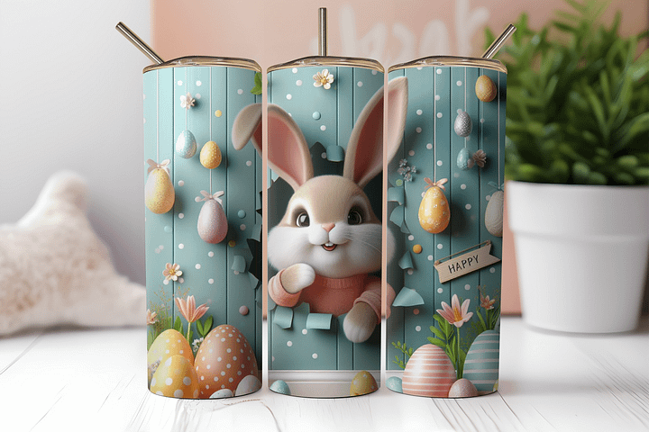 Whimsical Bunny Eco-Friendly Tumbler product image (2)