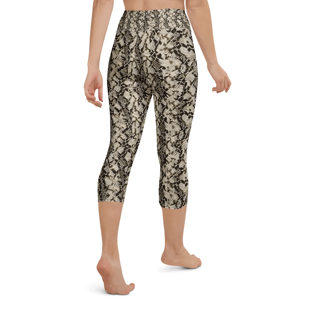 Beige Snake Pattern Capri Leggings product image (3)