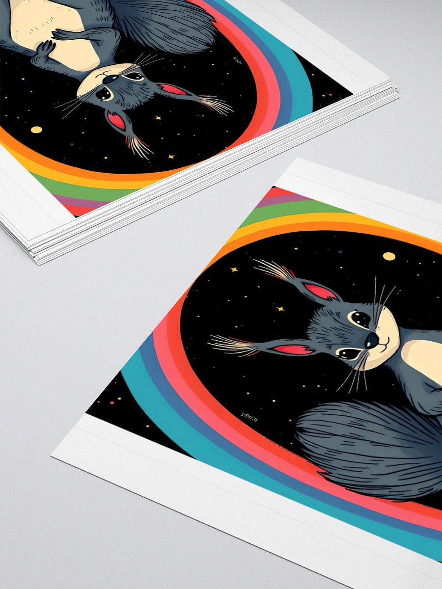 Starry Night Squirrel Kiss Cut Stickers product image (10)