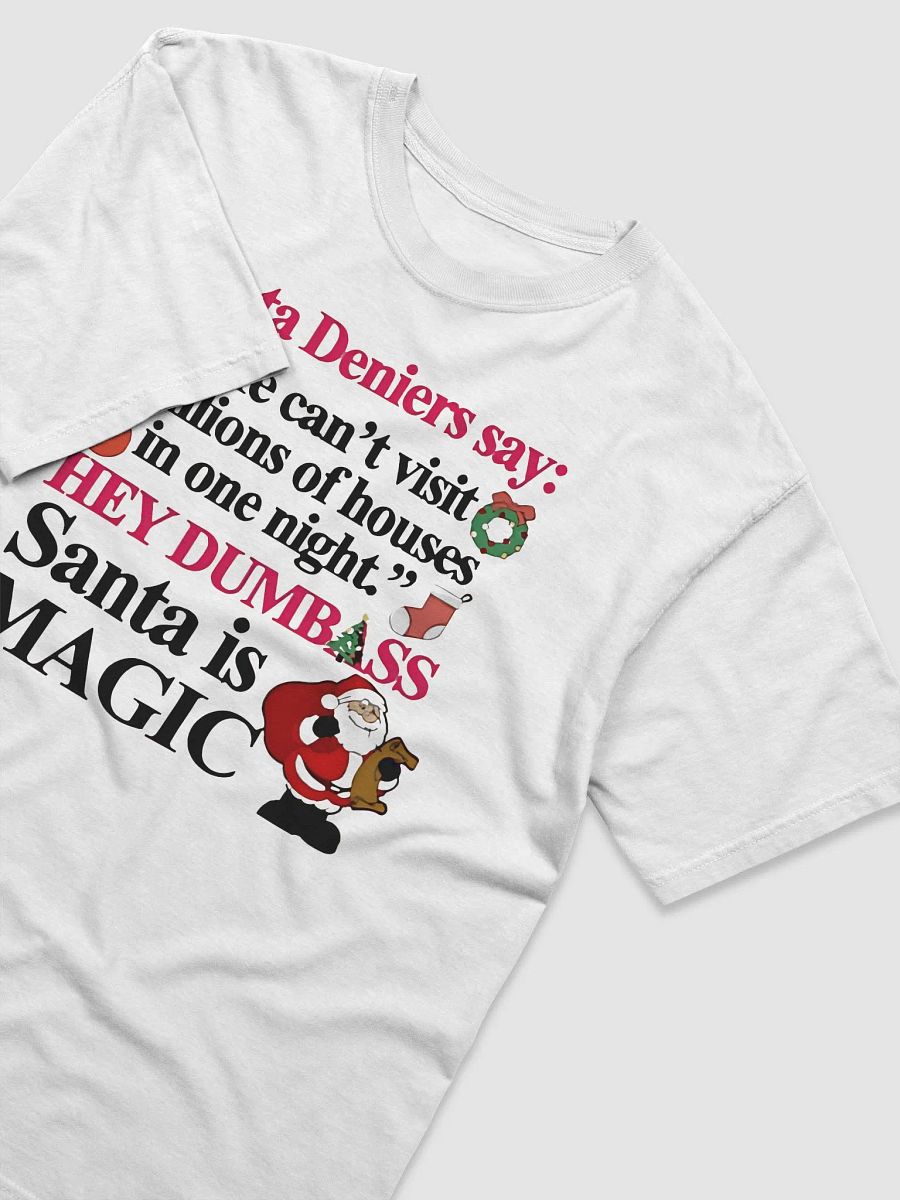 Santa Deniers Say He Can’t Visit Millions Of Houses In One Night Hey Dumbass Santa Is Magic Shirt product image (4)