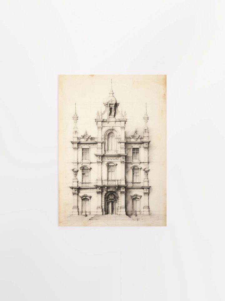 Academia Allure: Architecture Sketch I Art Print product image (1)