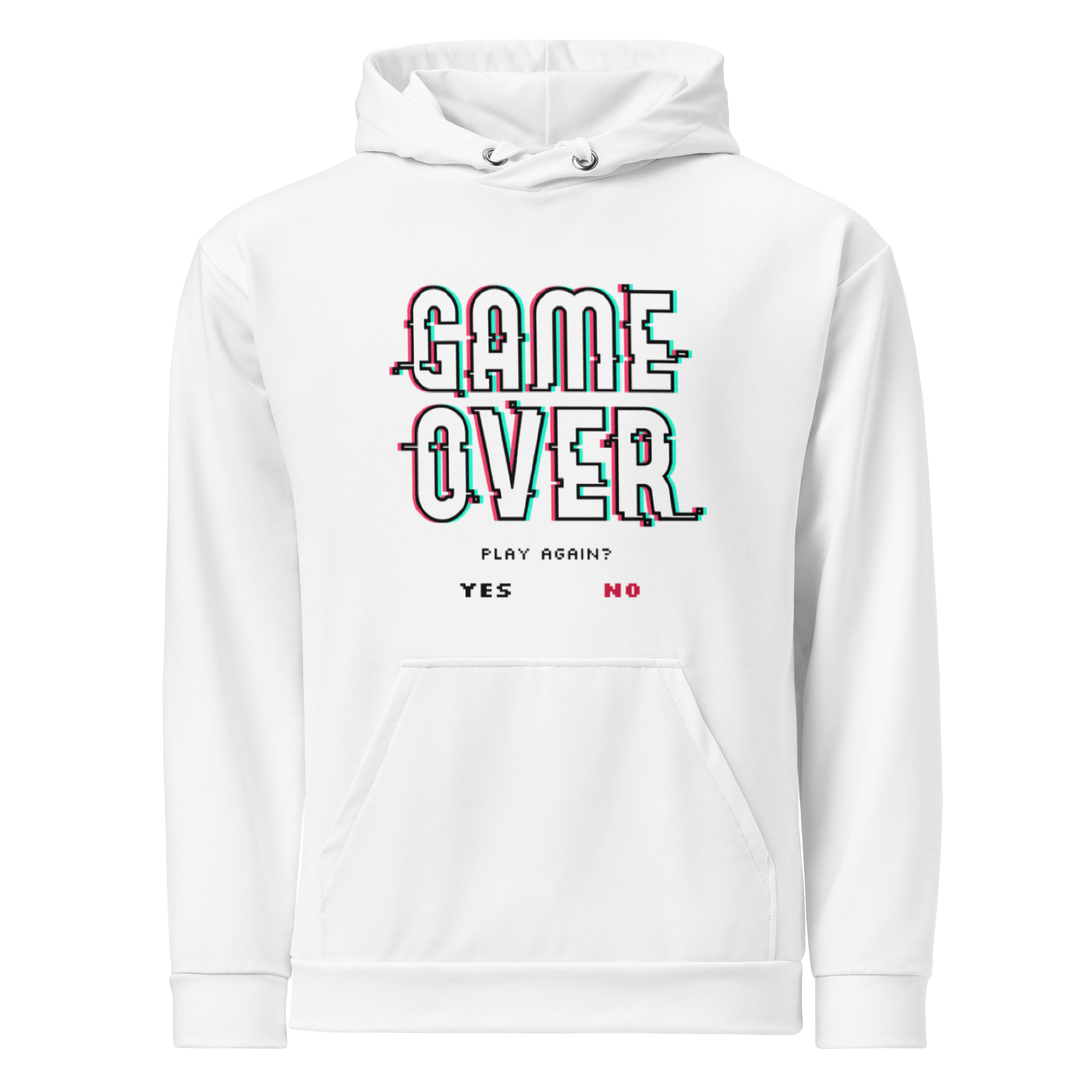 Hoodie Game Over – Glitch Edition White product image (1)