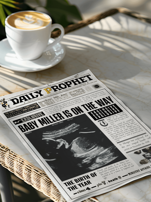 Magical Baby Announcement Newspaper Daily Prophet Template I 100% Customizable product image (4)