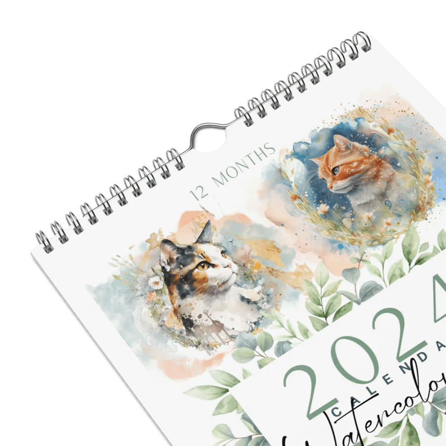 Watercolor Cats 2024 Wall Calendar, 12 Month product image (2)