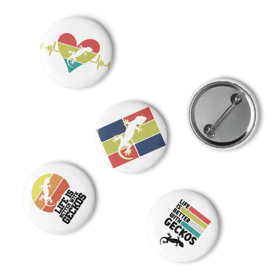 Glossy Color Collection: Pin Button Set with Geckos all over product image (10)
