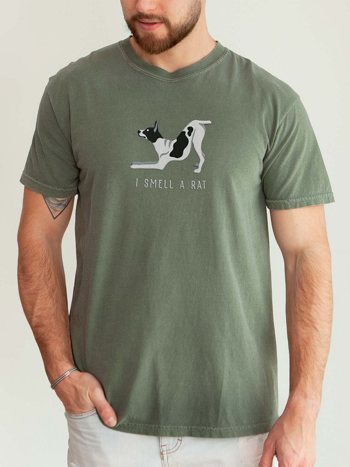 I Smell a Rat T-Shirt(Embroidered) of a Rat Terrier(Black & White) product image (2)