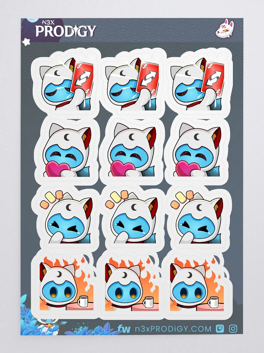 n3x Emotes #01 Sticker Sheet product image (3)