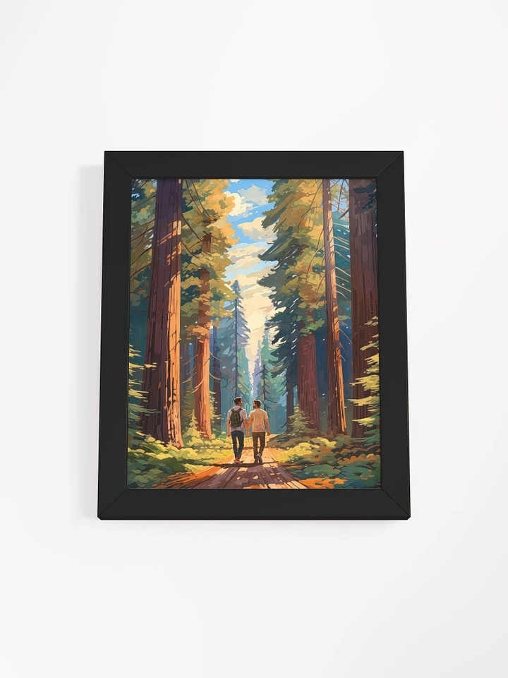 Seeing The Redwoods Together - Gay Couple Framed Poster product image (1)