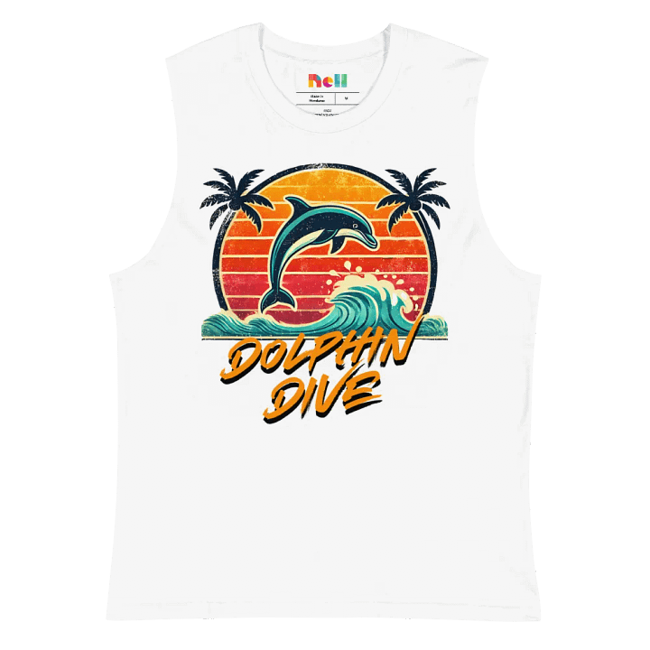 Sunset Dolphin Dive Muscle Tank product image (2)