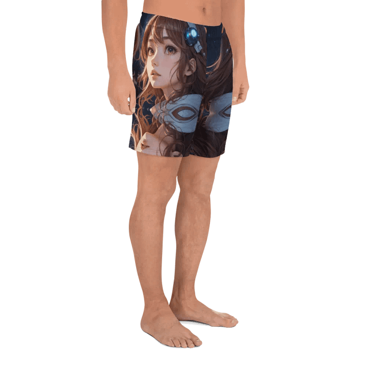 556-Anime Shorts-All-Over Print Athletic Shorts, Sublicolor 304-Polyester, Spandex-Spring Break-Galactic Dreams: A Bright Journey product image (2)