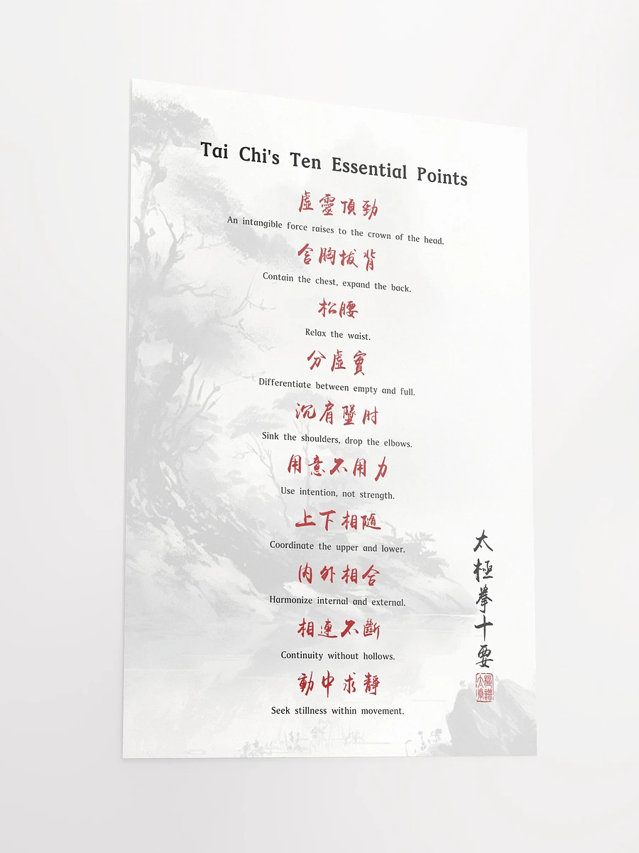 Tai Chi's Ten Essential Points - Chinese Calligraphy Poster product image (6)